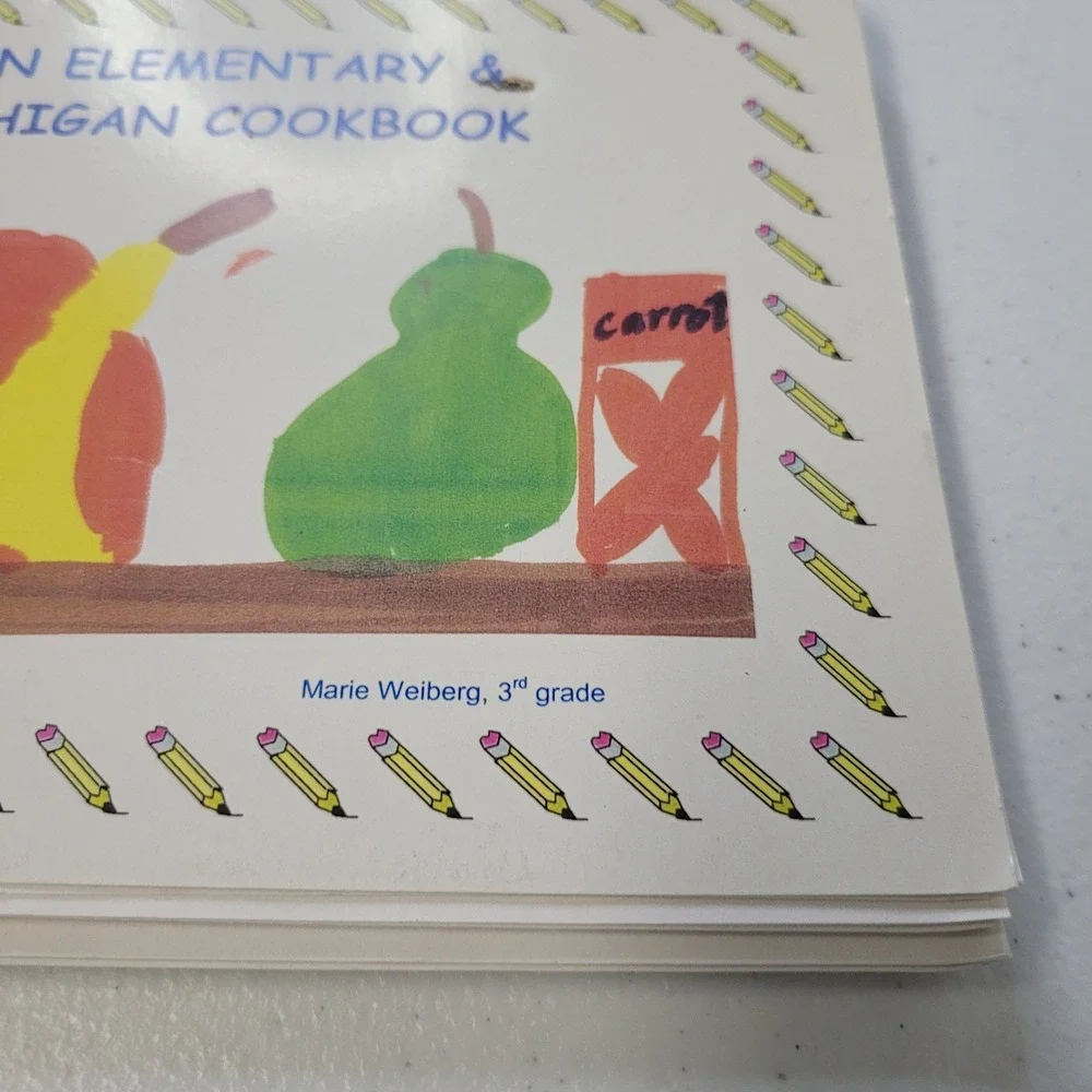 Knudsen Elementary‎ School Michigan Cookbook Artwork Pear Carrot Recipe Book